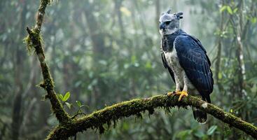 A blue and gray bird is sitting on a branch photo
