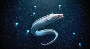 An image of an eel swimming in the water photo