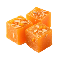 verrukkelijk oranje confectie met noten gevangen genomen Aan een transparant achtergrond png