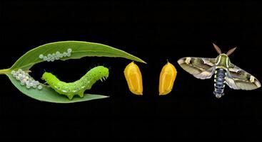 A moth and a butterfly are on a leaf photo