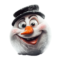 Smiling Snowman with a Cute Hat and Scarf in a Beautiful 3D Render Perfect for Christmas and Winter Scenes png