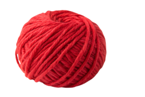 A bold red yarn ball with a plush, textured surface, perfect for creating vibrant and cozy handmade items png