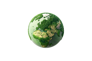 A view of Earth emphasizing natural greenery, depicting forests and fertile land dominating continents png