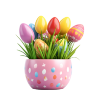Spring Easter Floral Pot Transparent Background png