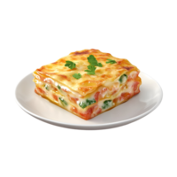 Tasty Lasagna On Plate Transparent Background png