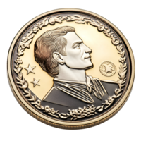 Shiny Gold President Coin Transparent Background png