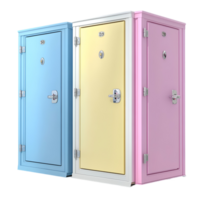 Row Of Colorful Toilet Doors Transparent Background png
