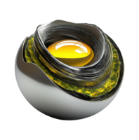Abstract mechanical eye with metallic layers transparent image. Robotic aesthetics isolated cutout 3d render. Scifi innovation. Cybernetic enhancement cut out clipart design element png