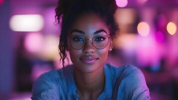 Generative AI-powered creative studio, vibrant colors, 3D shapes, and intuitive tech design photo