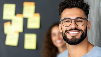 A diverse workplace with coworkers collaborating and showing support. photo