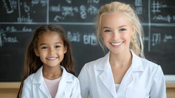 Teacher explaining step-by-step math concepts on a blackboard, student actively participating in learning photo
