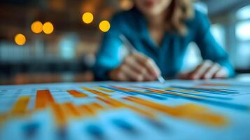Professionals using cutting-edge tools to interpret financial insights in real-time photo