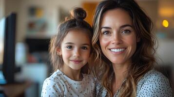 Young mother consulting pediatrician remotely with AI-driven diagnostic insights photo
