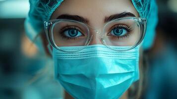 Patient receiving precise robotic surgery supported by AI decision-making photo