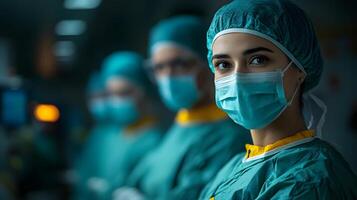 Patient receiving precise robotic surgery supported by AI decision-making. photo