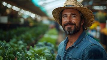 Farmers observing AI systems that monitor water efficiency across multiple zones. photo