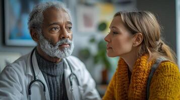 Doctor using advanced technology during a consultation with a patient, photo