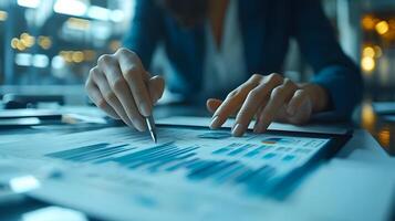 Insurance adjuster in modern office analyzing a home insurance claim on a tablet, surrounded by charts and documents, 8K detailed 3D animation render, photo