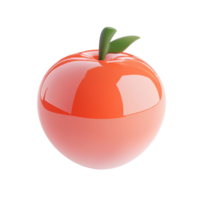 A Shiny Red Apple with Leaves isolated on transparent background png