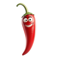A Smiling Red Chili Pepper Vegetable Character With Face png