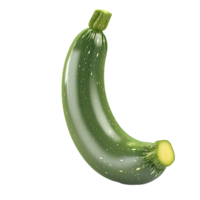 A fresh green zucchini squash displaying its unique shape and texture png