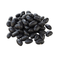 A close up image of a pile of black beans on display png