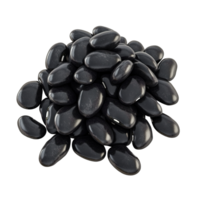 A Pile Of Small Shiny Black Beans isolated on transparent background png