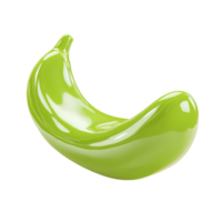 A single green curved fruit object is shown on display png