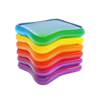 A stack of colorful and glossy layers representing the rainbow colors png