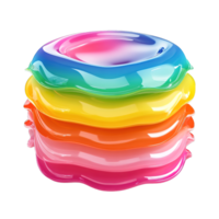 A Stack of Vibrant Colorful Glossy Layers with Reflections png