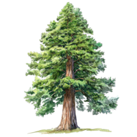 A tall green tree with a brown trunk is displayed on the image png