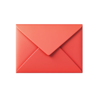 A three dimensional rendering shows a red envelope against black png