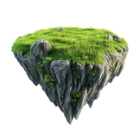 A small island floating in the air with grassy surface png