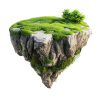 A small floating island with grass and a single tree png