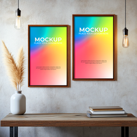 Sleek and Minimal Wooden Frame for Art and Prints psd
