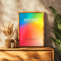 Clean Empty Picture Frame for Office and Home Walls psd