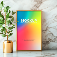 High-Resolution Empty Frame Mockup for Display psd