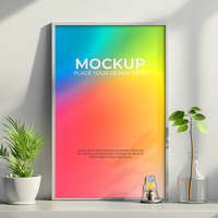 Realistic Empty Frame for Interior Design Visualization psd