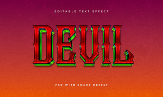 Devil photoshop editable text effect template psd