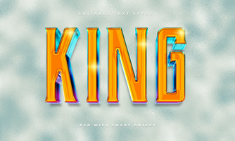 King photoshop editable text effect template psd