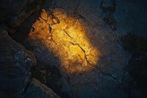 An image of a glowing light on the ground photo