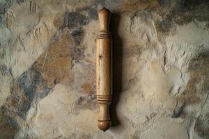 A wooden rolling pin photo