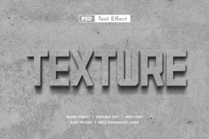 Concrete Texture 3D Editable Text Effect psd