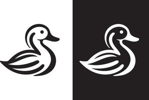 High-Resolution Duck Silhouette Logo, Monochrome Design on White Background vector