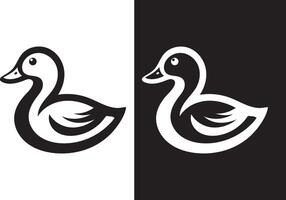 High-Quality Duck Silhouette Logo, Monochrome Design for Various Uses vector