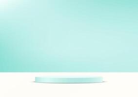 Blue and white background 3d with podium. 3D abstract studio room with pedestal podium. Space for selling products, backdrop, wallpaper, background, text. illustration. vector