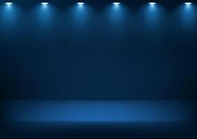 Empty dark blue studio background with light effect space for selling products, backdrop, wallpaper, background, text. illustration. vector