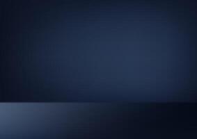 Empty dark blue studio background. Empty Room Studio with table. Space for selling products, backdrop, wallpaper, background, text. Gradient table. vector