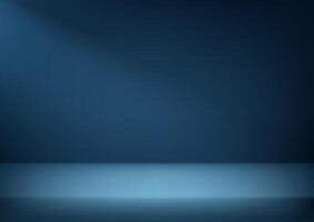 Empty dark blue studio background. Empty Room Studio with table. Space for selling products, backdrop, wallpaper, background, text. Gradient table. illustration vector