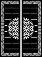 Decorative Geometric Gate Design with Floral and Greek Key Elements vector